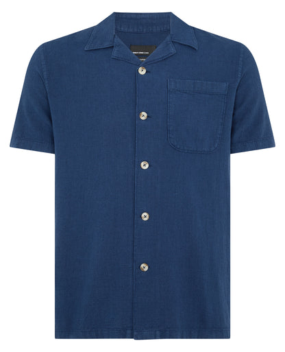 Tapered Fit Cotton-Linen Shirt