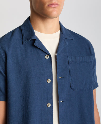 Tapered Fit Cotton-Linen Shirt