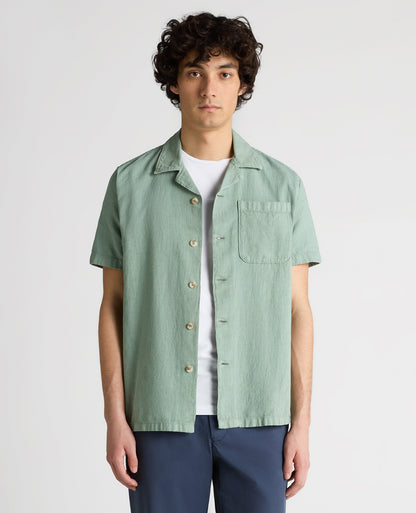 Tapered Fit Cotton-Linen Shirt