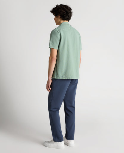 Tapered Fit Cotton-Linen Shirt