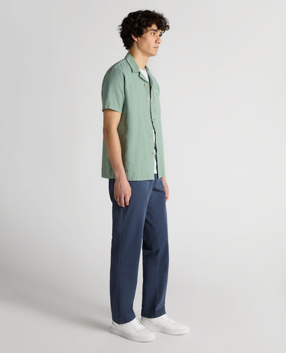 Tapered Fit Cotton-Linen Shirt