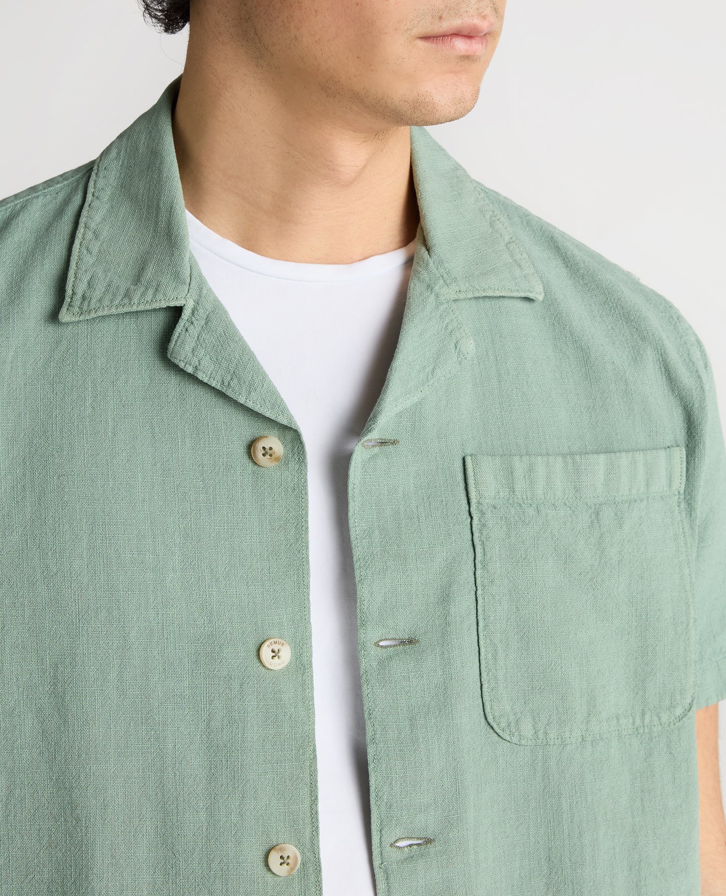 Tapered Fit Cotton-Linen Shirt