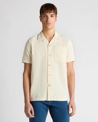 Tapered Fit Cotton-Linen Shirt