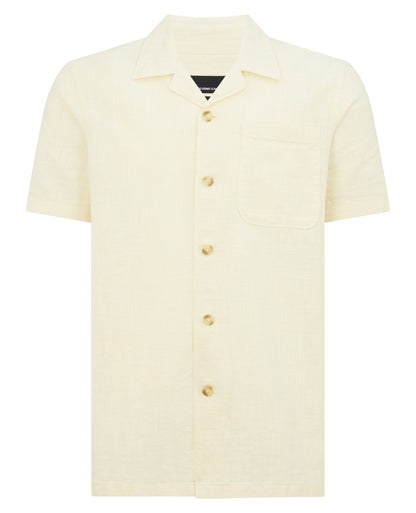 Tapered Fit Cotton-Linen Shirt