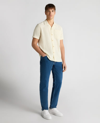 Tapered Fit Cotton-Linen Shirt