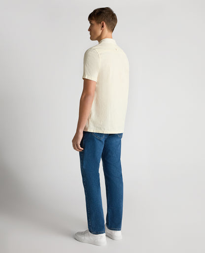 Tapered Fit Cotton-Linen Shirt