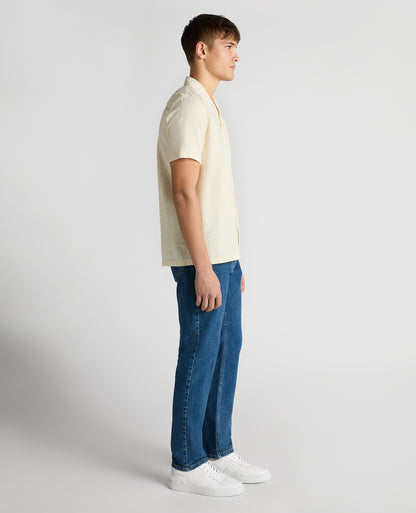 Tapered Fit Cotton-Linen Shirt