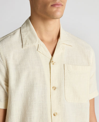 Tapered Fit Cotton-Linen Shirt