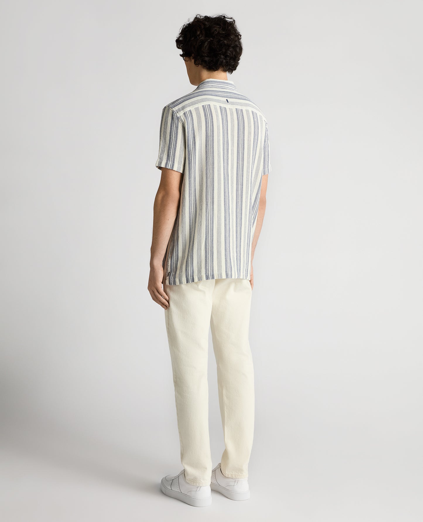 Tapered Fit Woven Cotton Striped Shirt