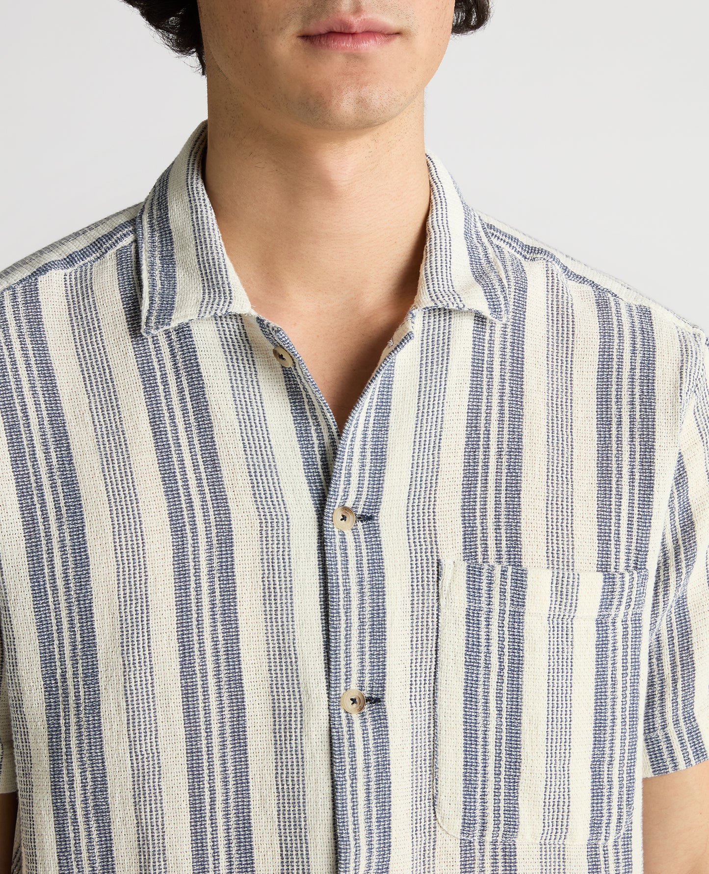 Tapered Fit Woven Cotton Striped Shirt