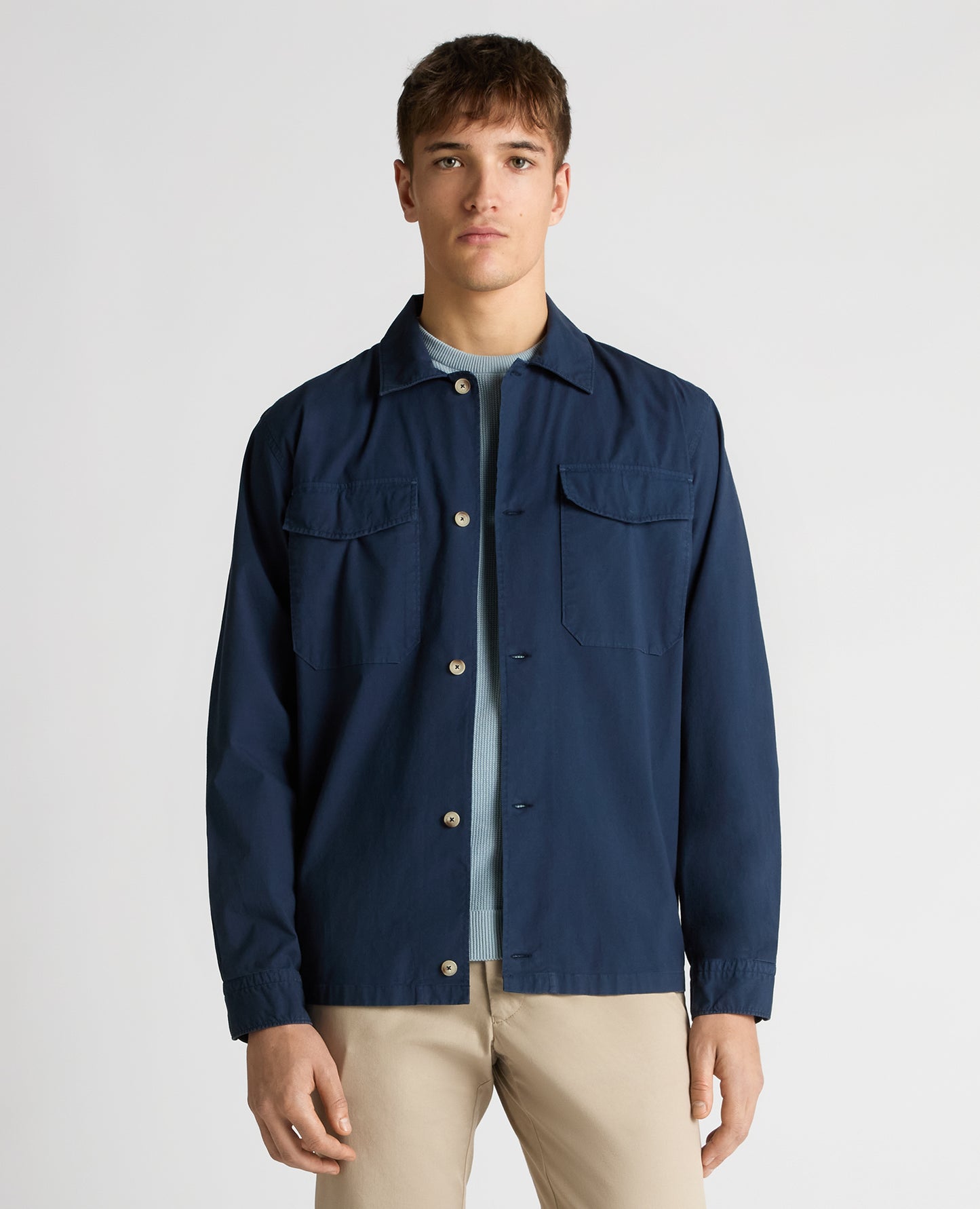 Regular Fit Cotton-Stretch Overshirt