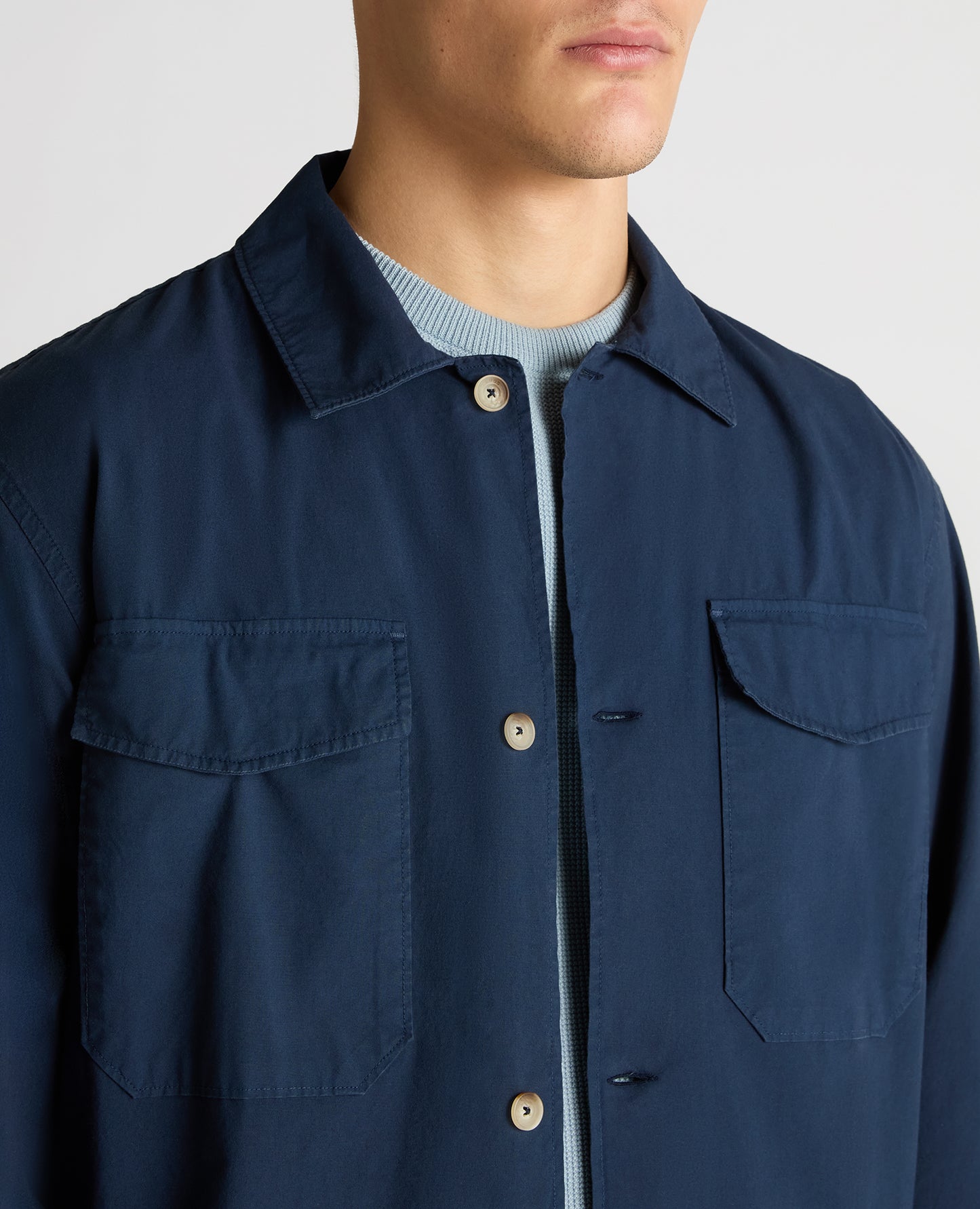 Regular Fit Cotton-Stretch Overshirt