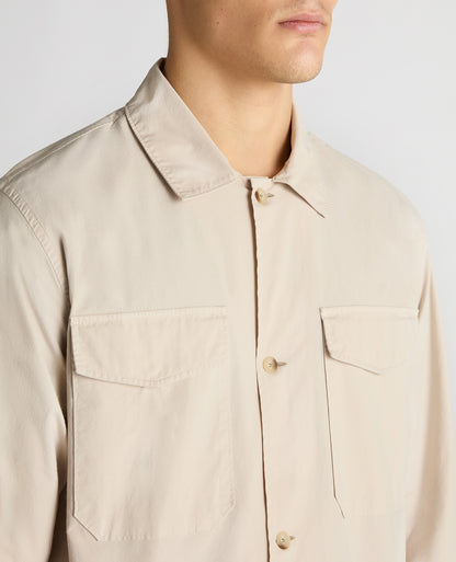 Regular Fit Cotton-Stretch Overshirt