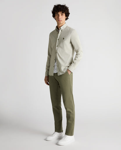 Tapered Fit Cotton Oxford Shirt