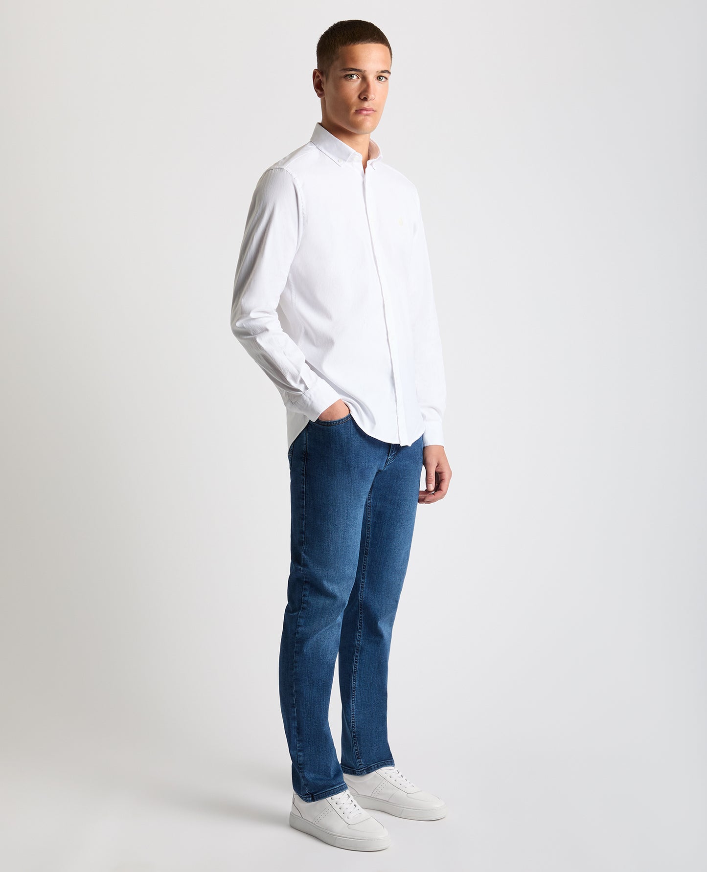 Tapered Fit Oxford Cotton Shirt