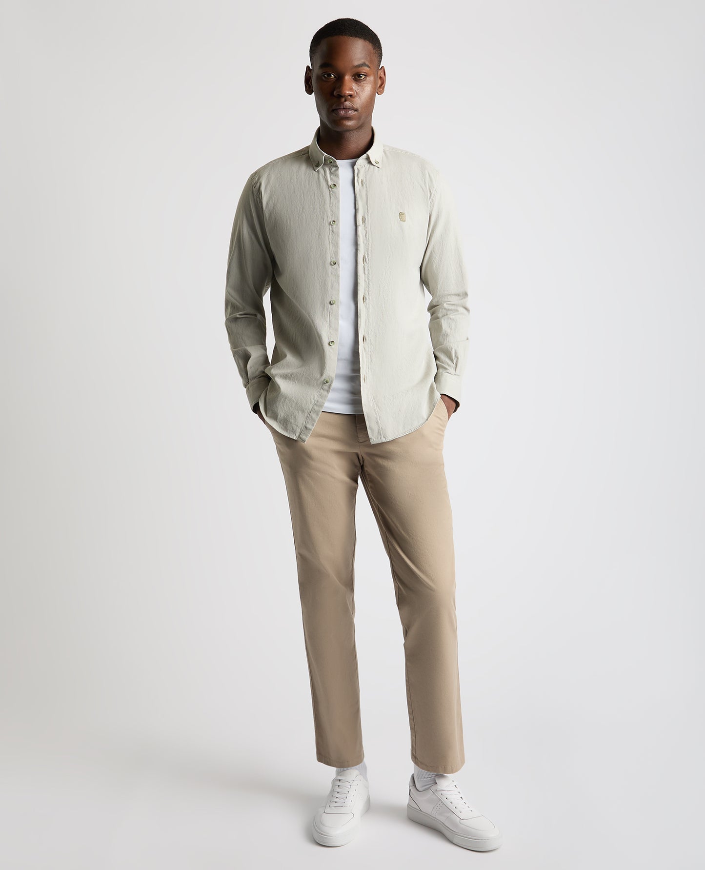 Tapered Fit Oxford Cotton Shirt