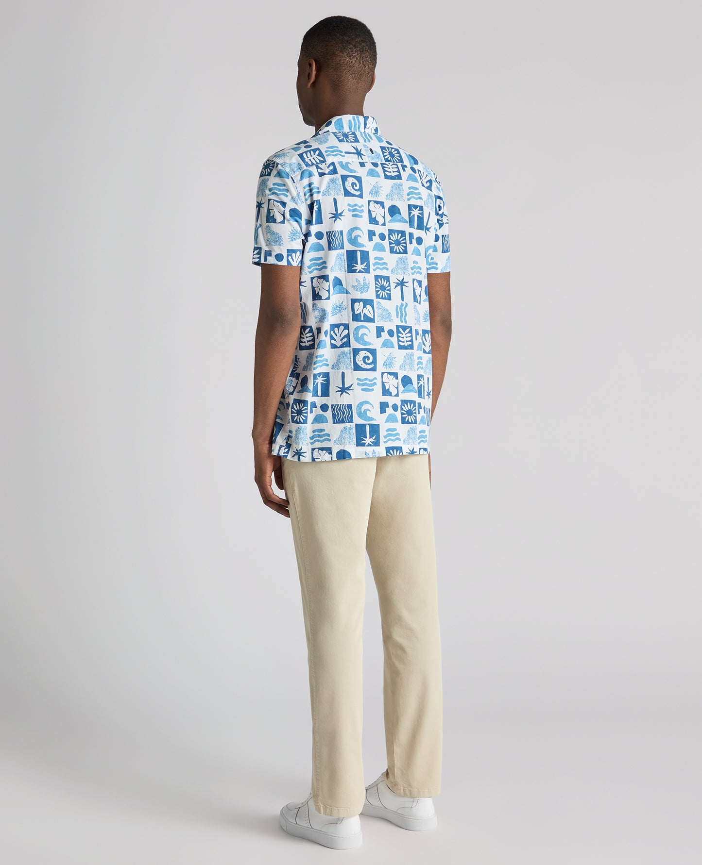 Tapered Fit Cotton-Stretch Printed Shirt