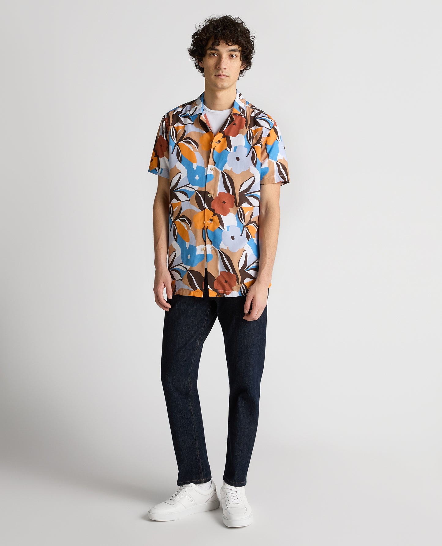 Tapered Fit Tencel Floral Print shirt