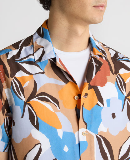 Tapered Fit Tencel Floral Print shirt