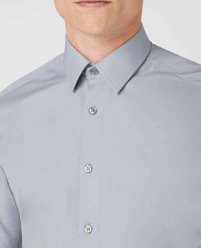 Slim fit cotton-blend shirt