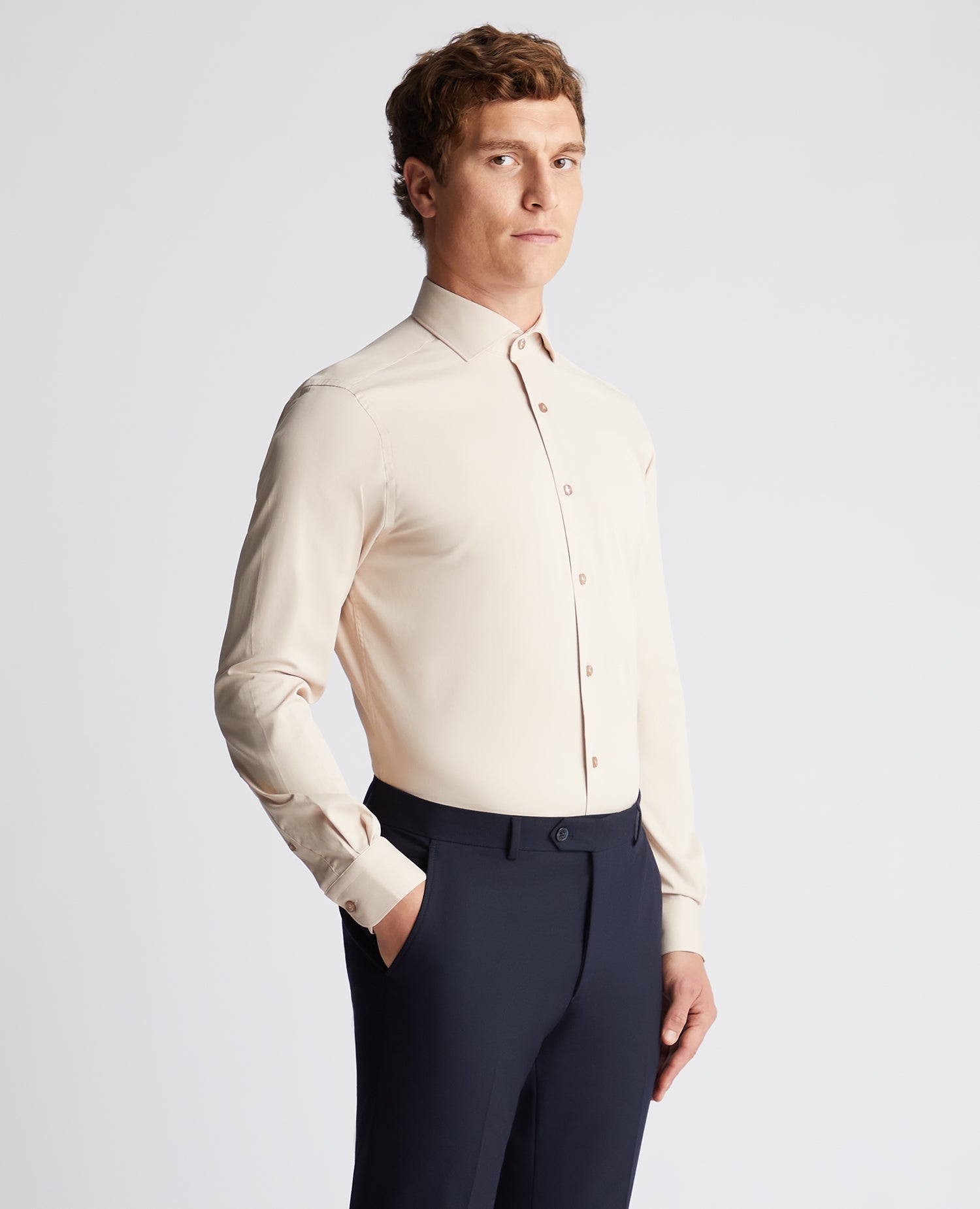 Tapered Fit Cotton Stretch Shirt