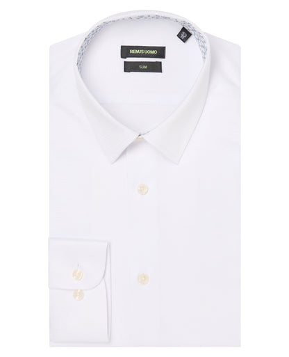 Slim Fit Cotton Stretch Jacquard Shirt