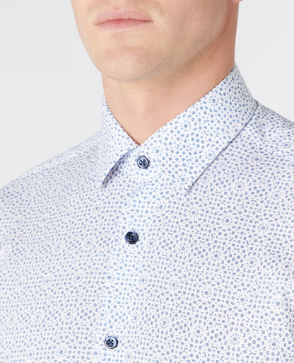 Tapered Fit Print Cotton Shirt