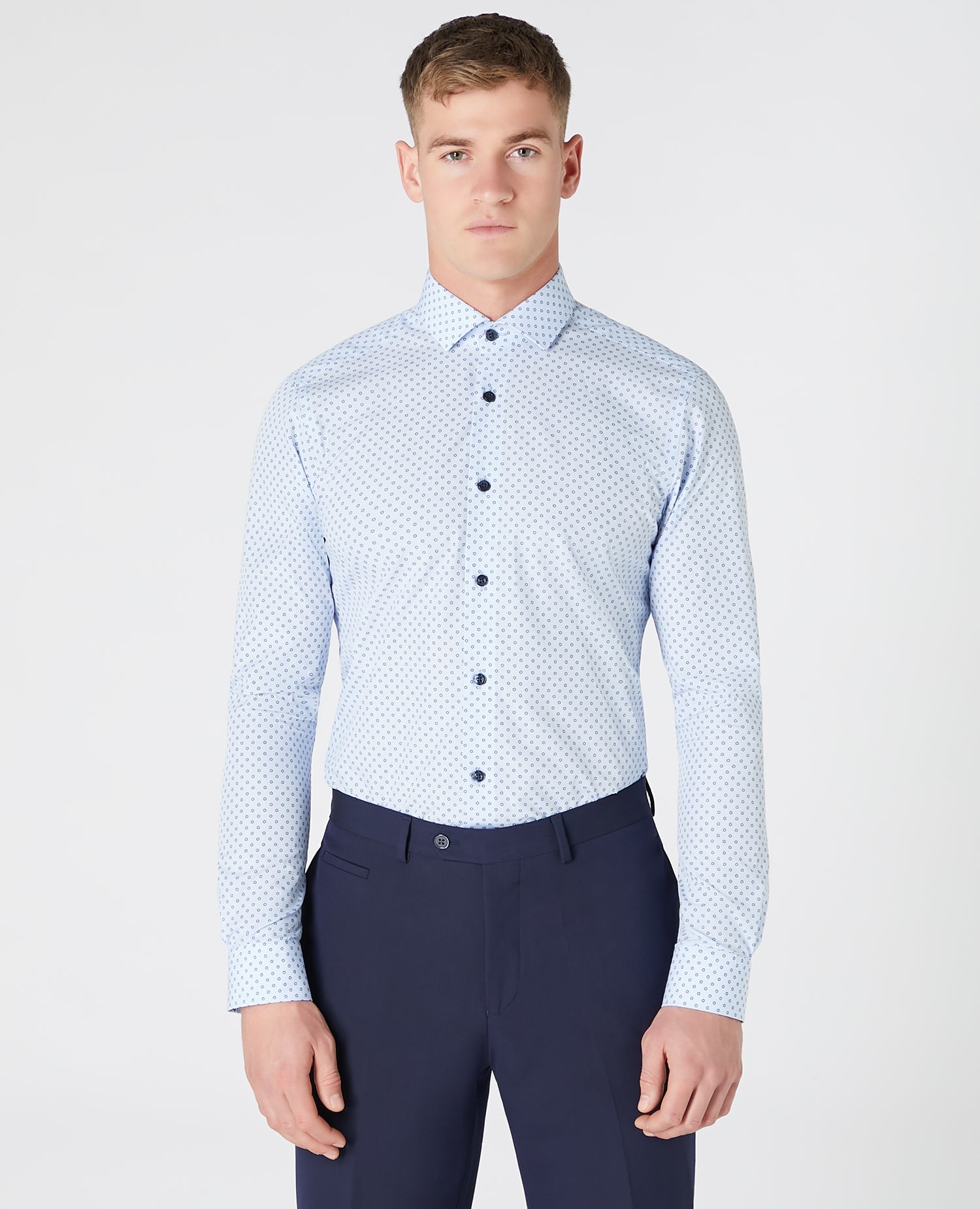 Slim Fit Print Cotton Shirt