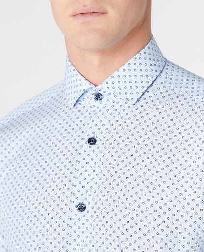 Slim Fit Print Cotton Shirt