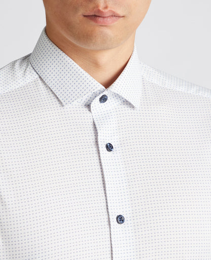 Slim Fit Print Cotton-Stretch Shirt