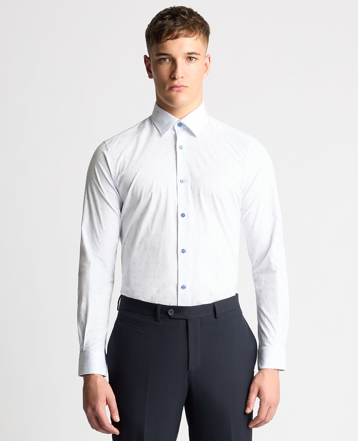 Tapered Fit Cotton Stretch Shirt