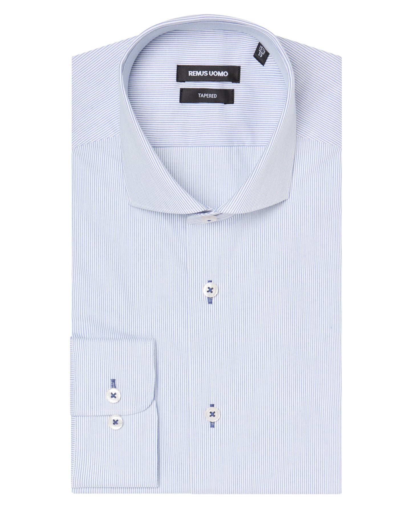 Tapered Fit Cotton Stretch Pinstripe Shirt