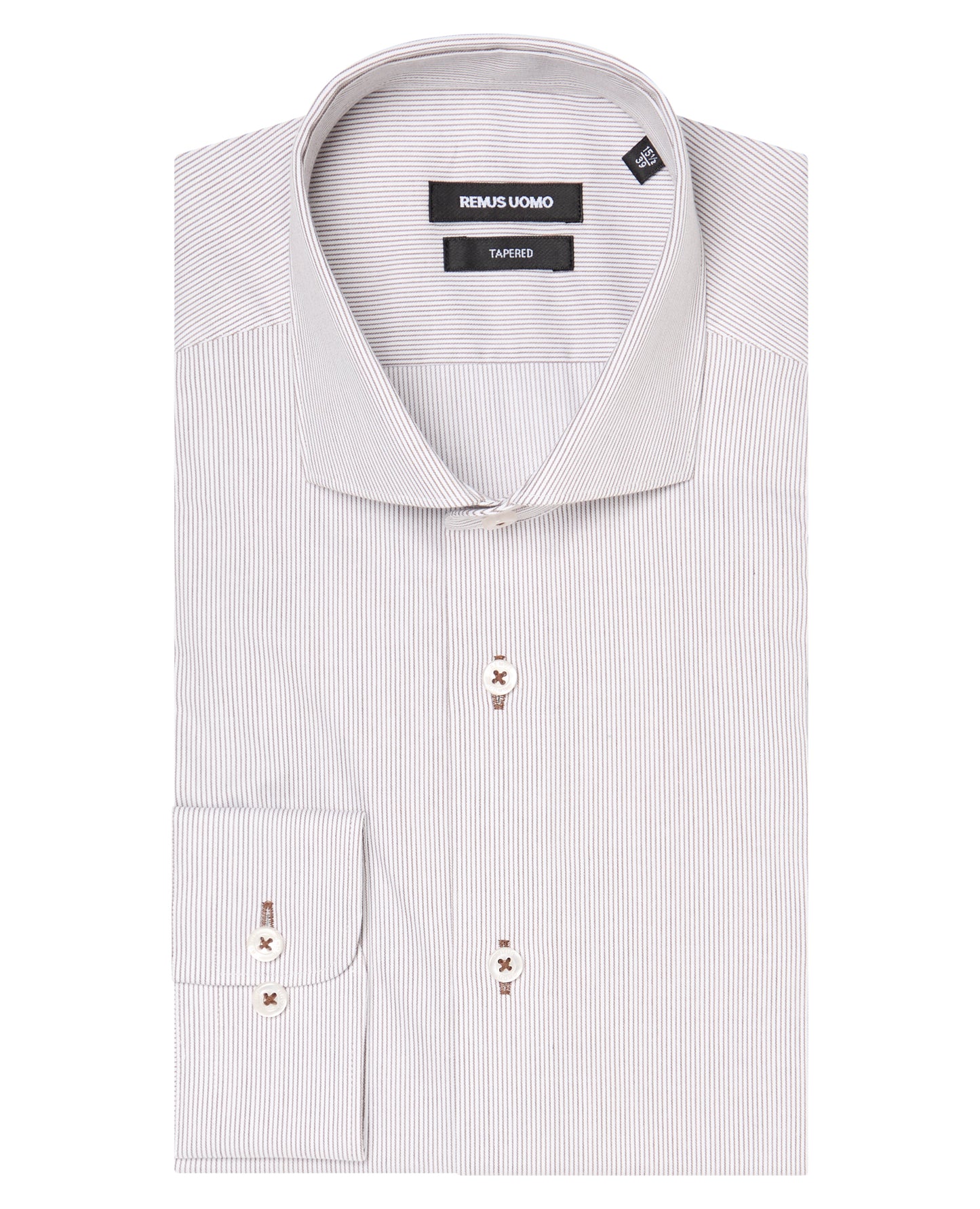 Tapered Fit Cotton Stretch Pinstripe Shirt