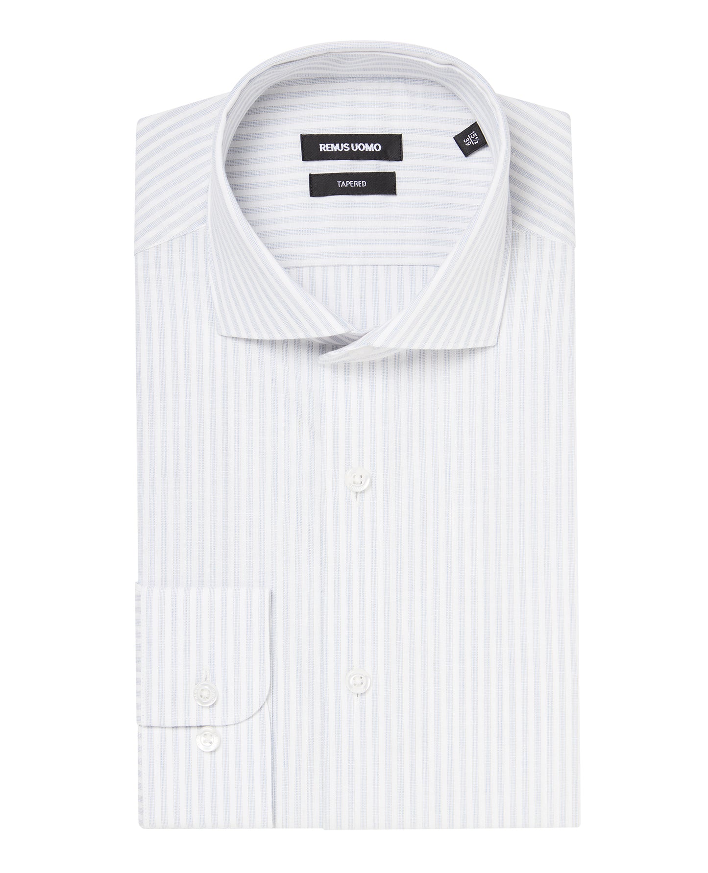 Tapered Fit Striped Cotton-Linen Shirt