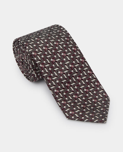 Silk Geometric Design Tie