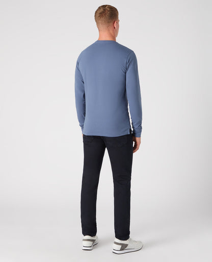 Tapered Fit Cotton-Stretch Long Sleeve T-Shirt