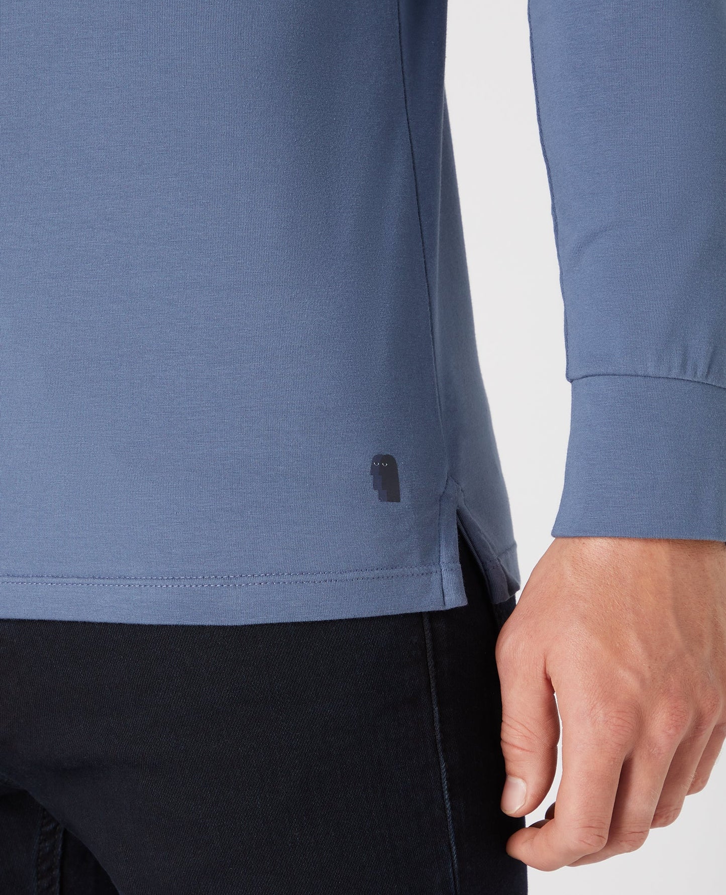 Tapered Fit Cotton-Stretch Long Sleeve T-Shirt