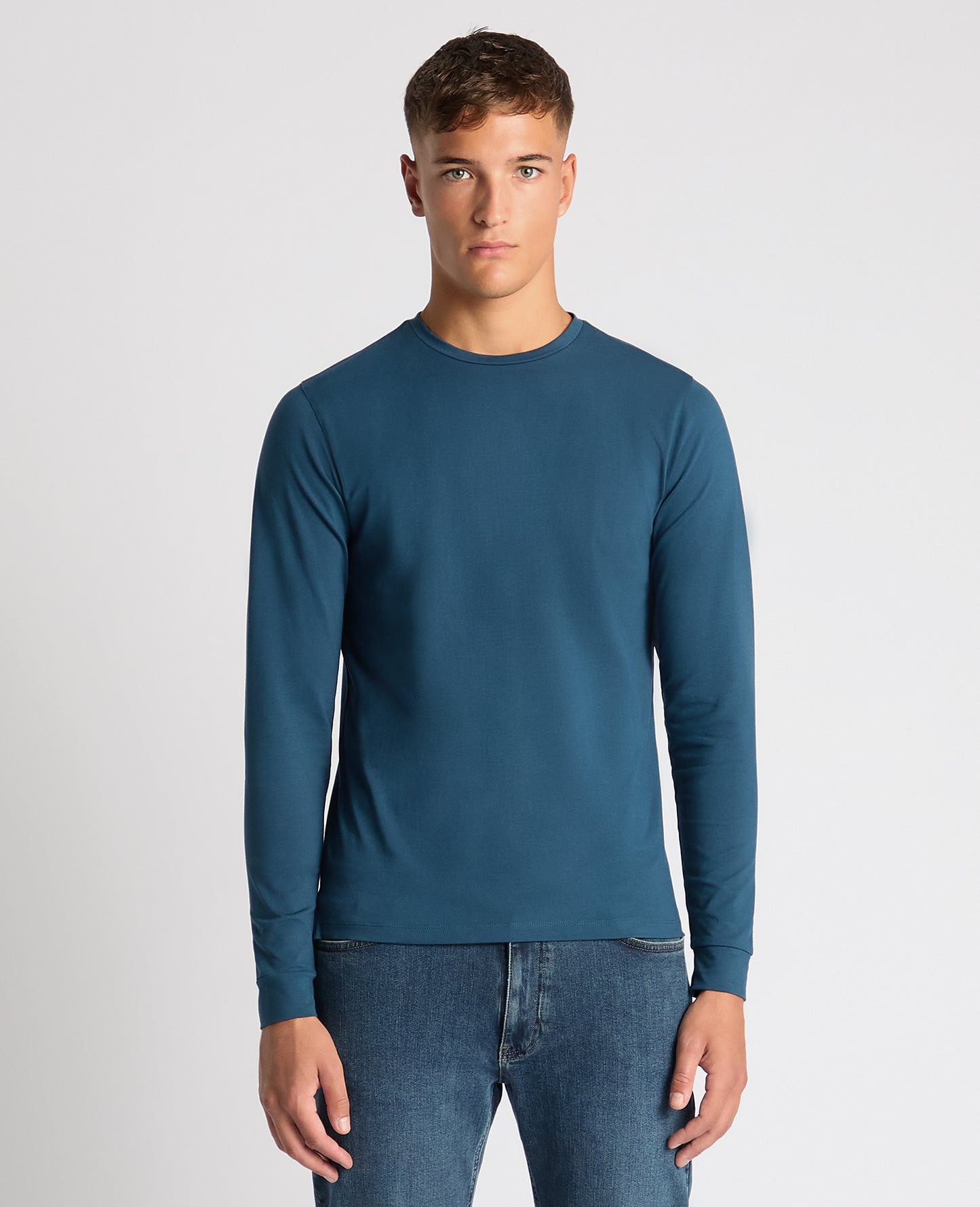 Tapered Fit Cotton-Stretch T-Shirt