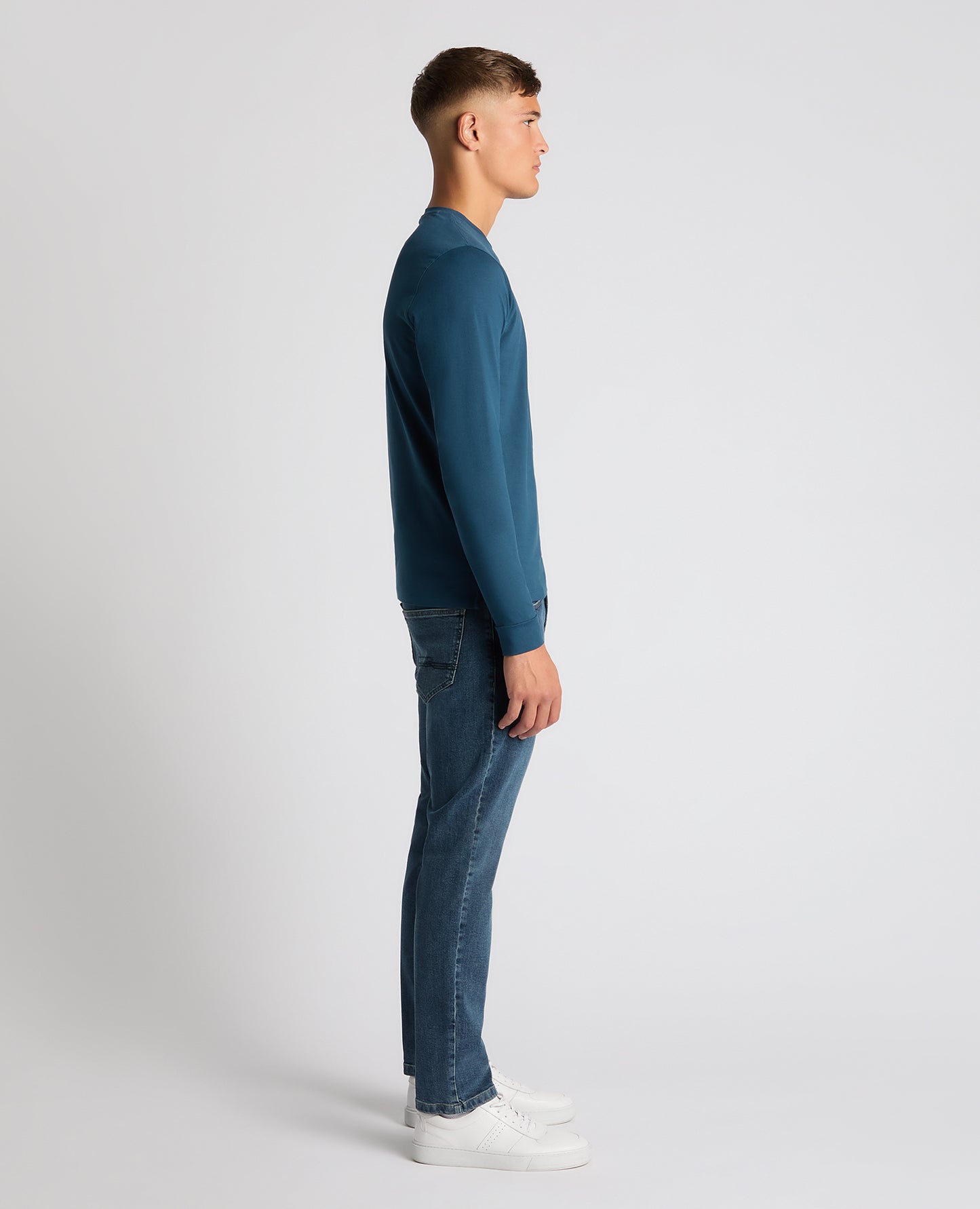 Tapered Fit Cotton-Stretch T-Shirt