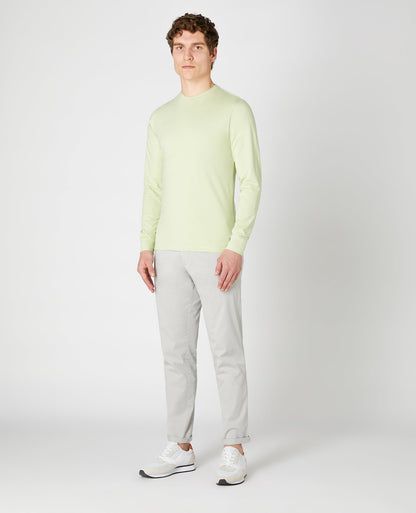 Tapered fit cotton-blend stretch long sleeve t-shirt