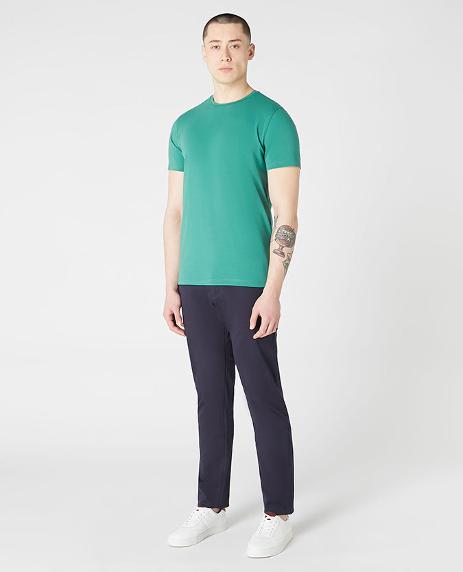 Tapered Fit Cotton-Stretch T-Shirt