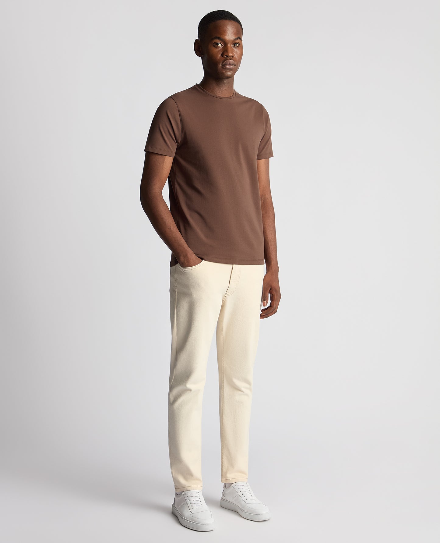 Tapered Fit Cotton-Stretch T-Shirt