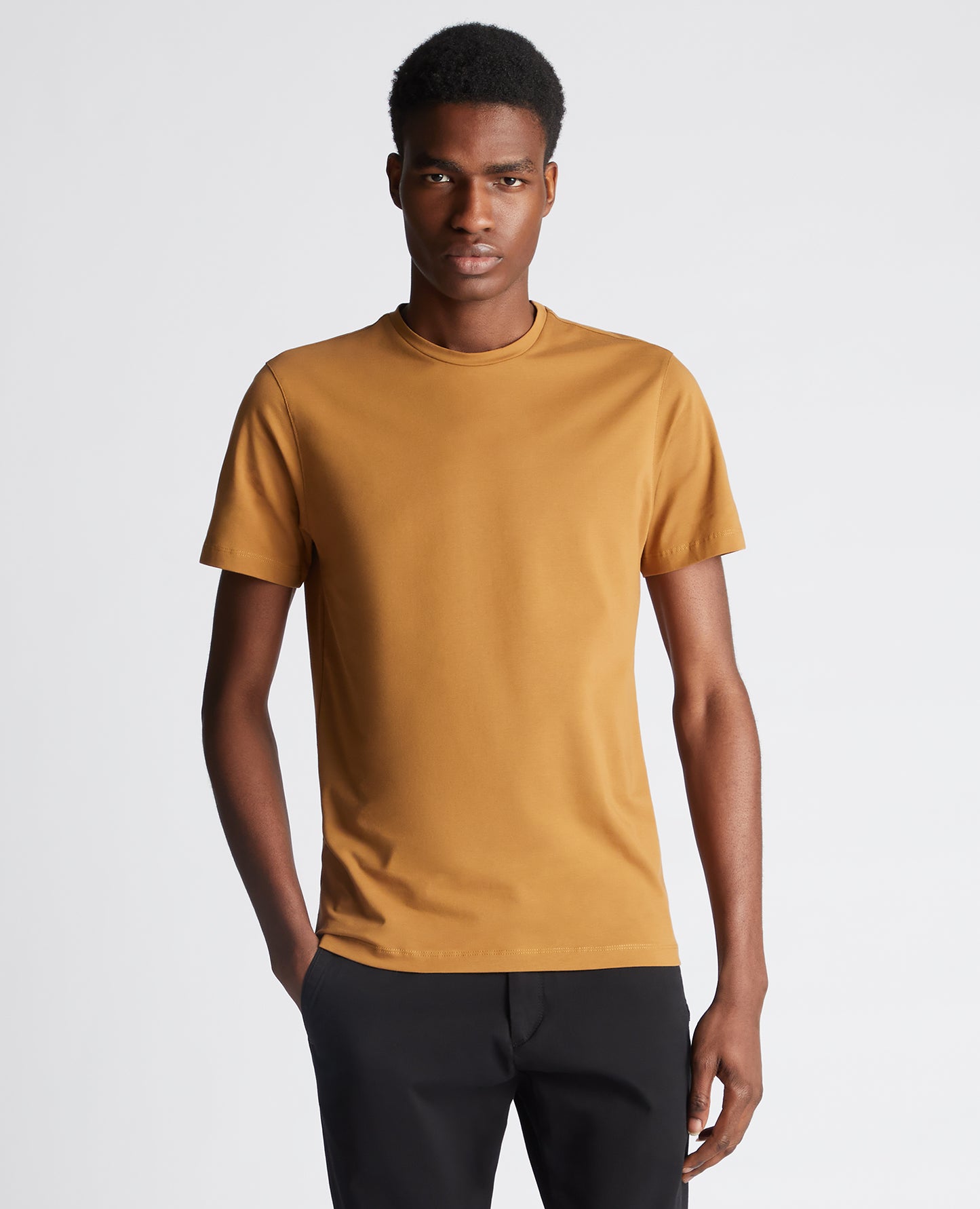 Tapered Fit Cotton-Stretch T-Shirt