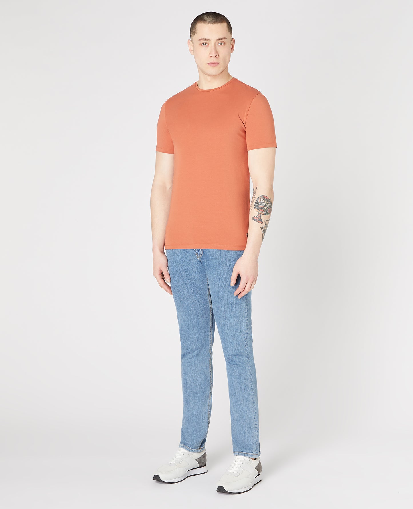 Tapered Fit Cotton-Stretch T-Shirt