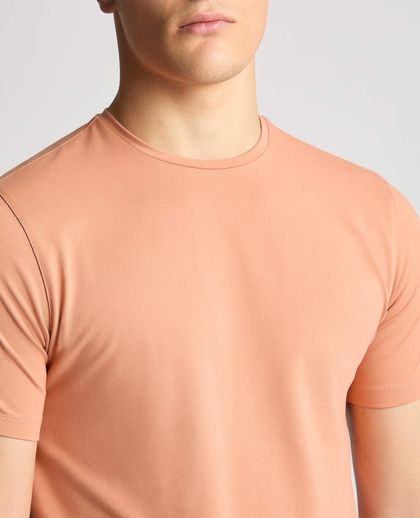 Tapered Fit Cotton-Stretch T-Shirt