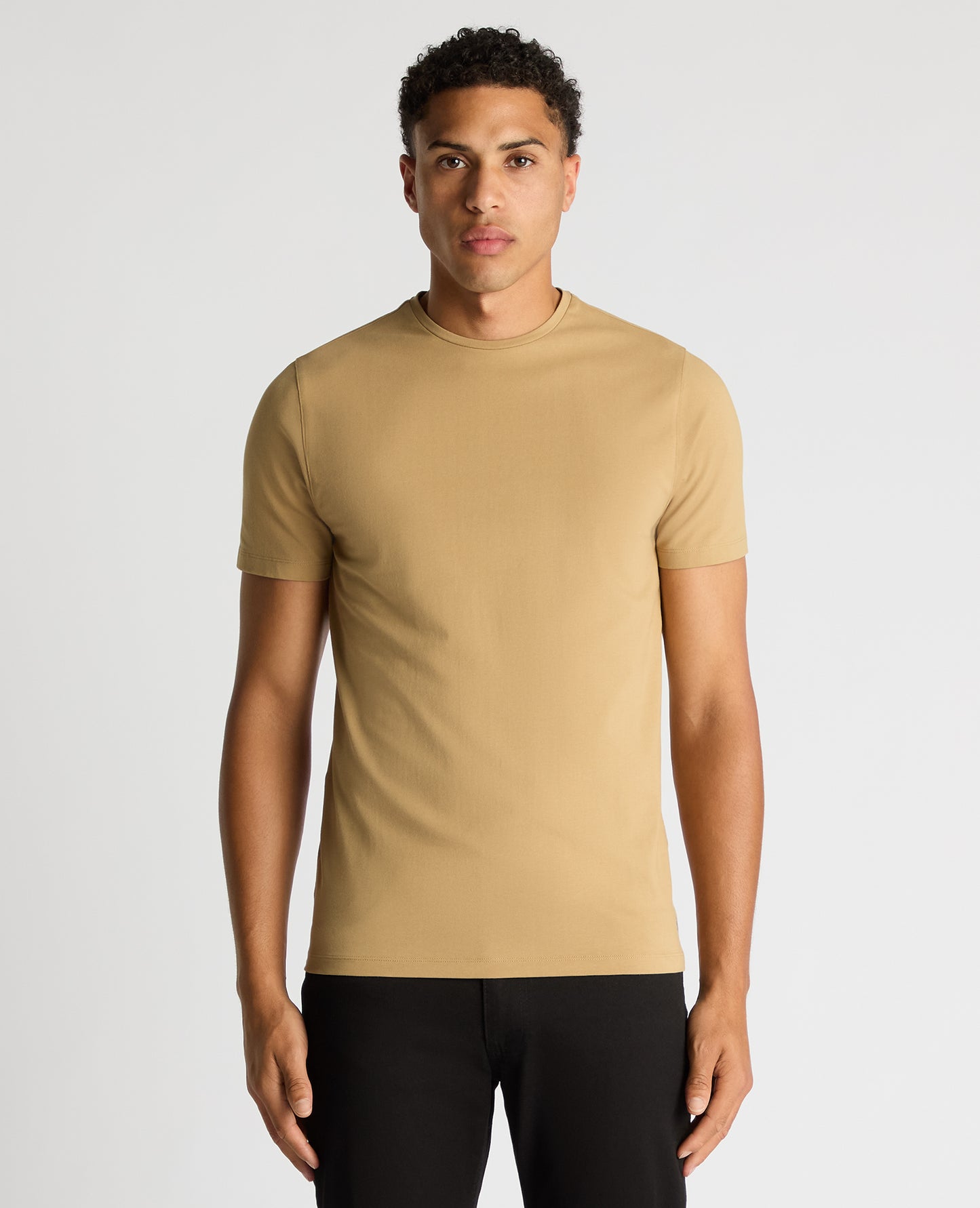 Tapered Fit Cotton-Stretch T-Shirt