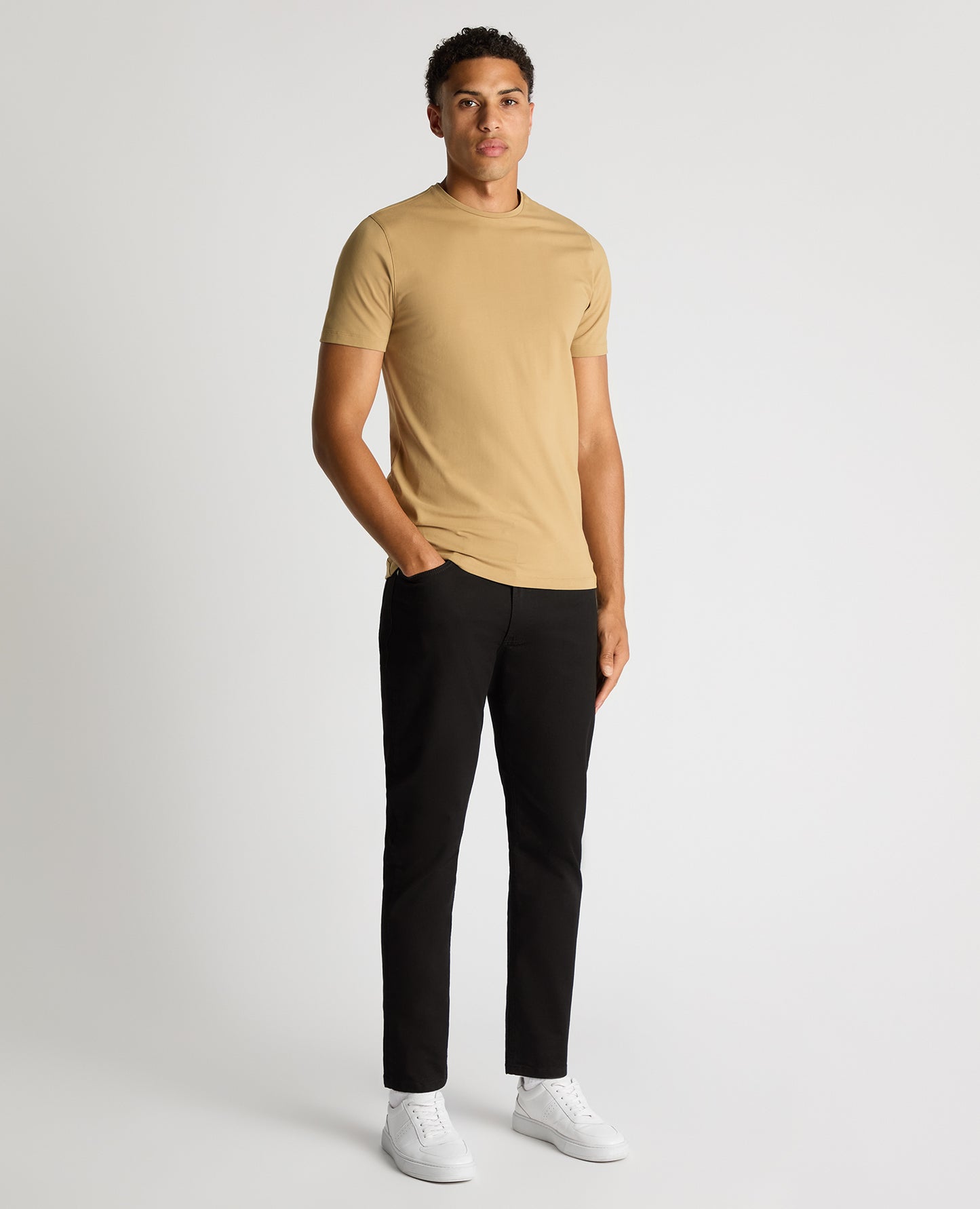 Tapered Fit Cotton-Stretch T-Shirt