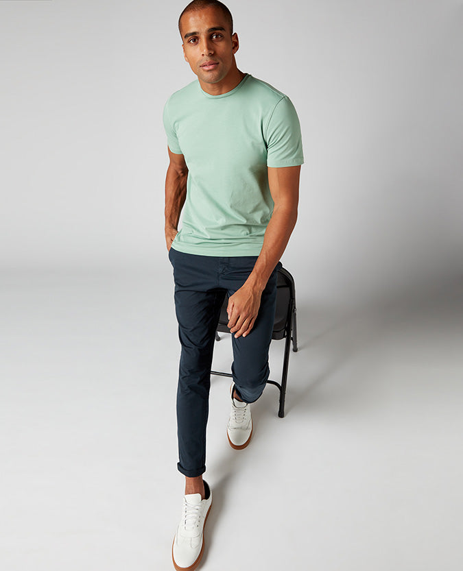 Tapered Fit Cotton-Stretch T-Shirt