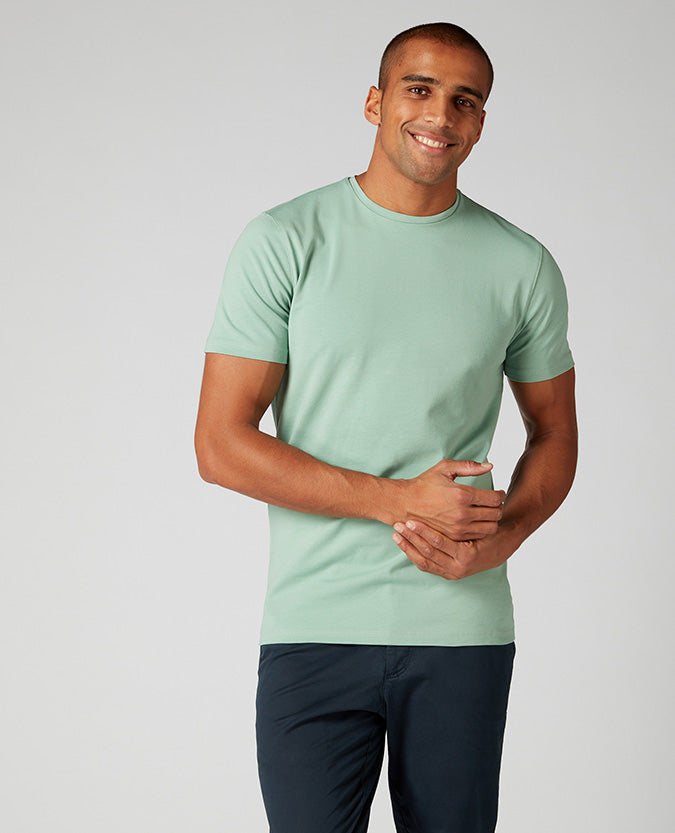 Tapered Fit Cotton-Stretch T-Shirt