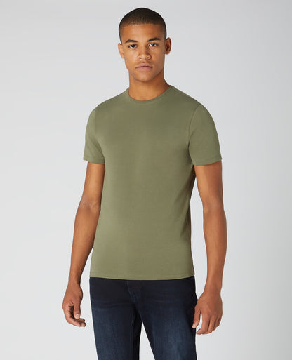 Tapered Fit Cotton-Stretch T-Shirt